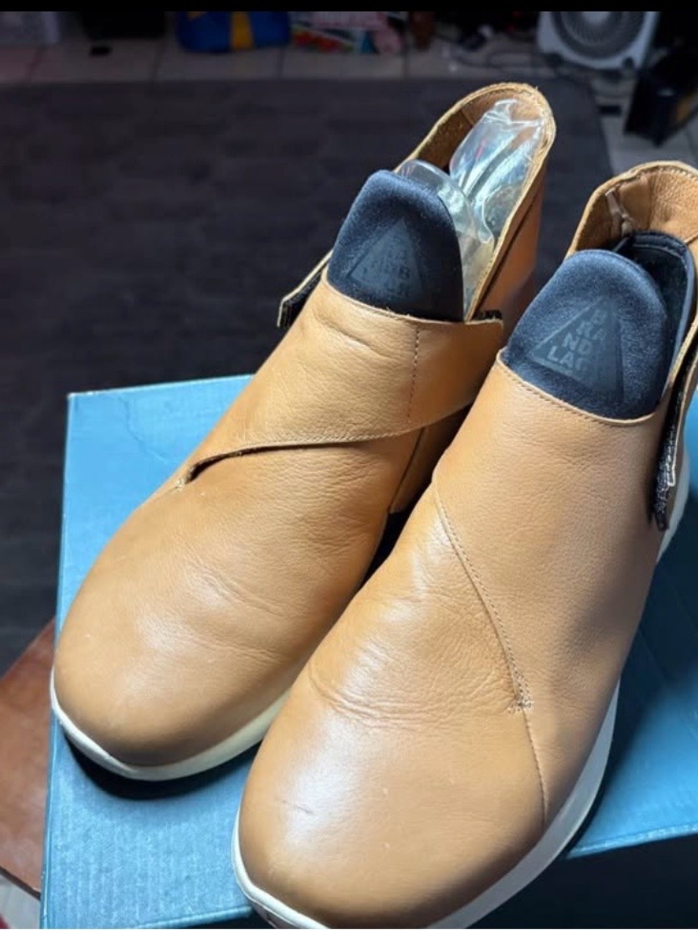 Brandblack Men's Tan Leather Slip-On Casual Loafers